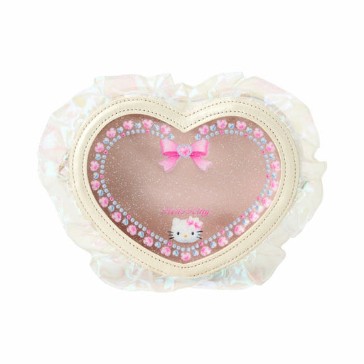 Japan Sanrio - Hello Kitty Heart-shaped Clear Pouch (Ballet Core)