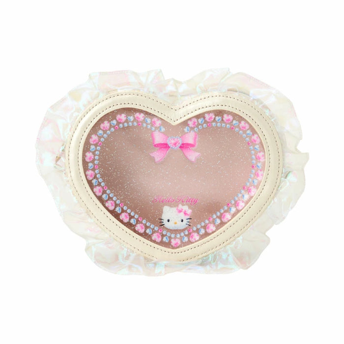 Japan Sanrio - Hello Kitty Heart-shaped Clear Pouch (Ballet Core)