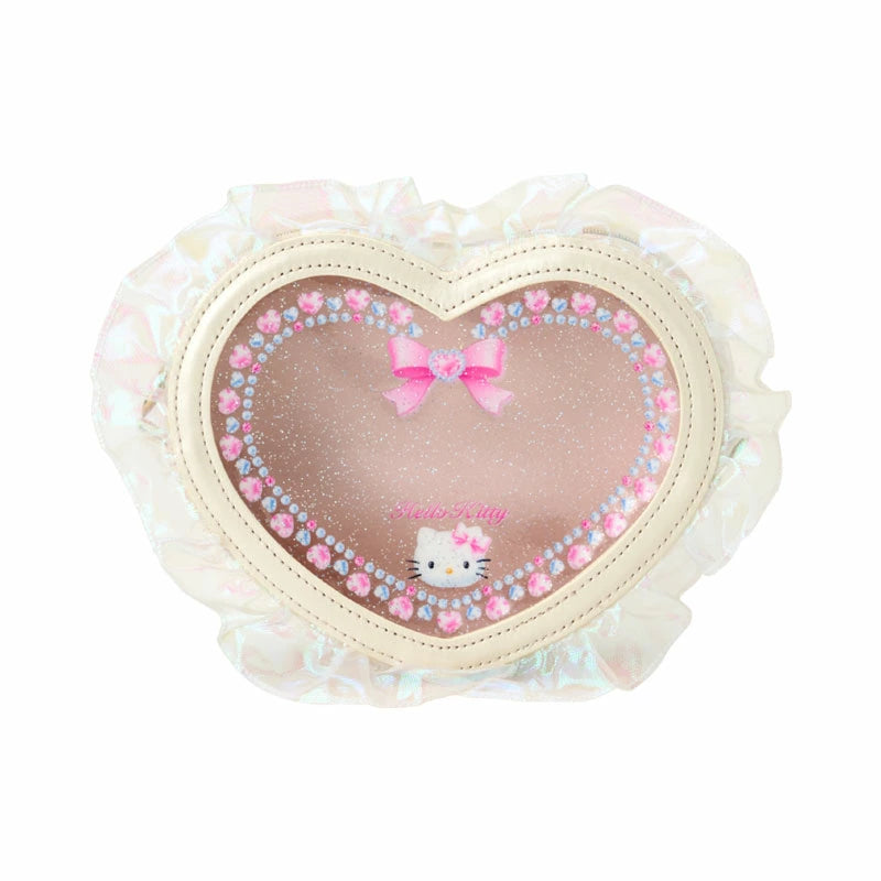Japan Sanrio - Hello Kitty Heart-shaped Clear Pouch (Ballet Core)