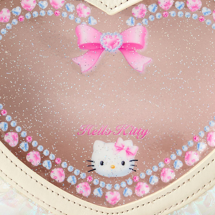 Japan Sanrio - Hello Kitty Heart-shaped Clear Pouch (Ballet Core)