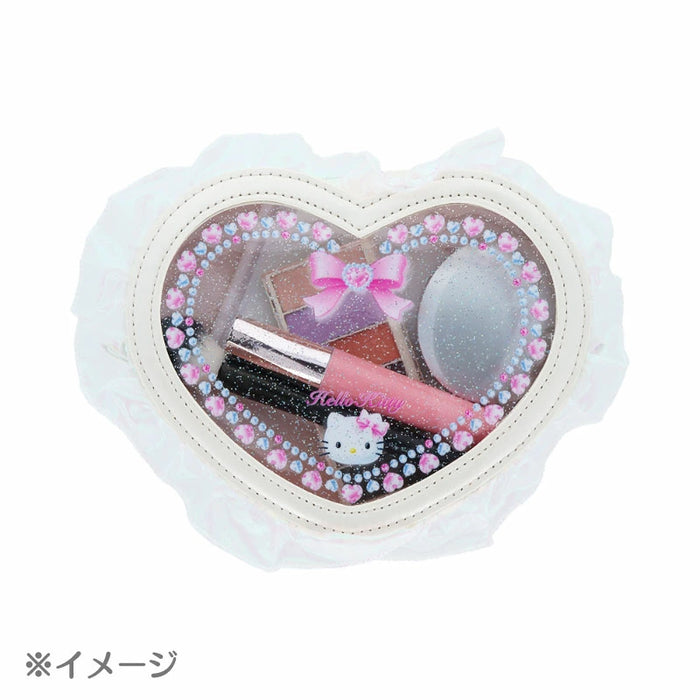 Japan Sanrio - Hello Kitty Heart-shaped Clear Pouch (Ballet Core)