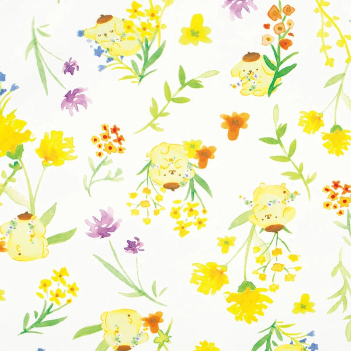 Japan Sanrio - Pompompurin Mini Folding Umbrella for Sun and Rain (Watercolor Flowers)