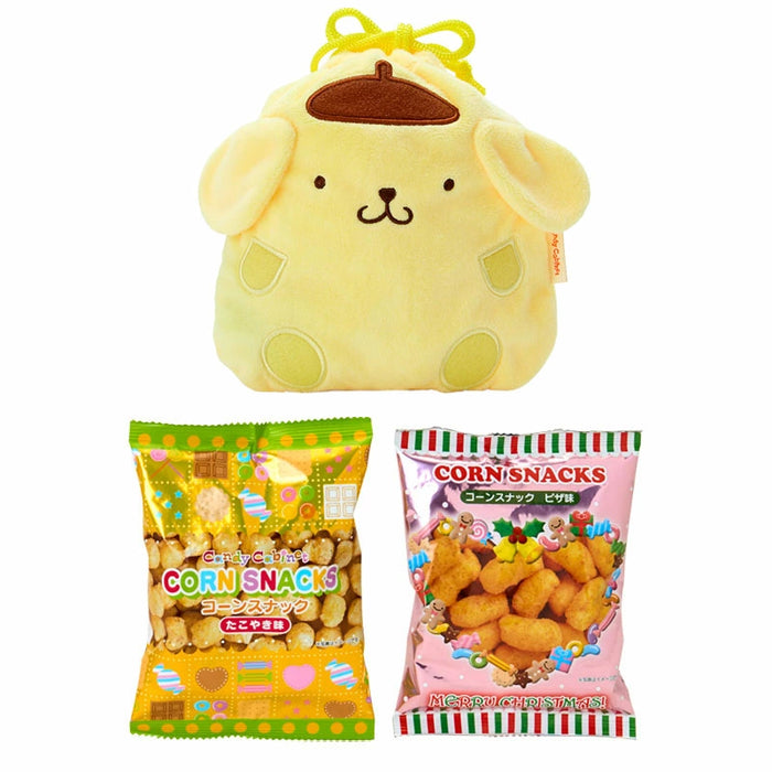 Japan Sanrio - Christmas Sweets 2025 Collection x Pompompurin Candy & Character-Shaped Drawstring Bag