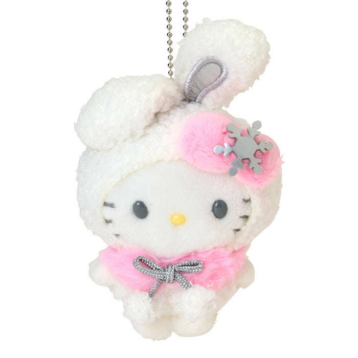 Japan Sanrio - Christmas Sweets 2025 Collection x  Snow Rabbit Hello Kitty Ramune Candy & Plush Keychain Set