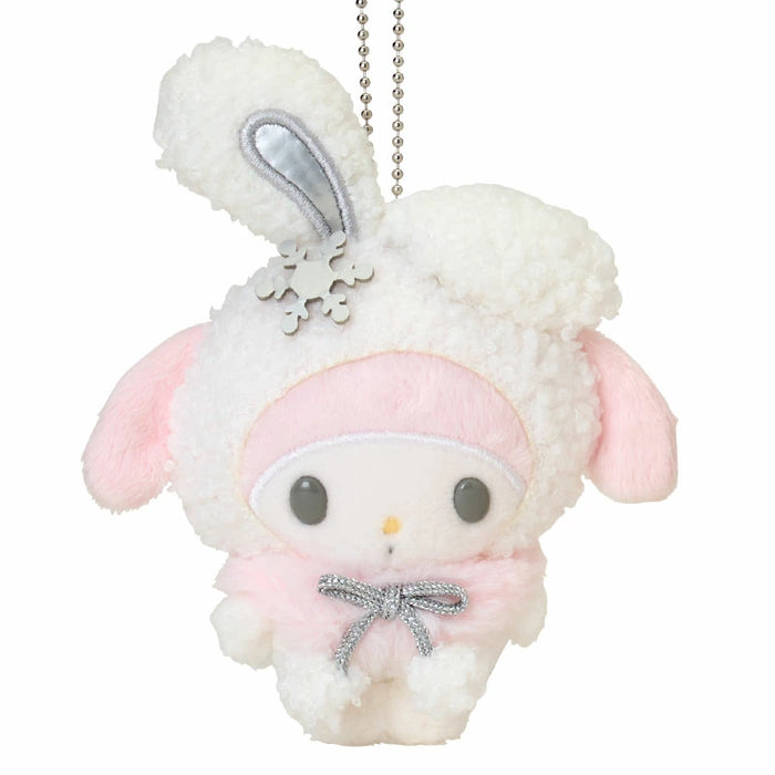Japan Sanrio - Christmas Sweets 2025 Collection x  Snow Rabbit My Melody Ramune Candy & Plush Keychain Set