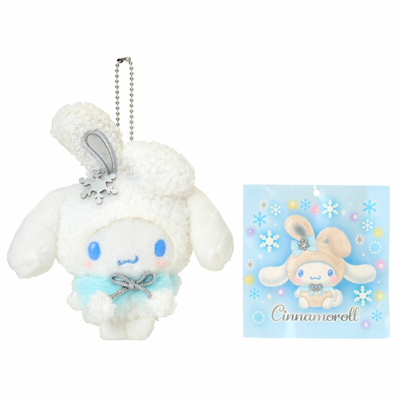 Japan Sanrio - Christmas Sweets 2025 Collection x  Snow Rabbit Cinnamoroll Ramune Candy & Plush Keychain Set