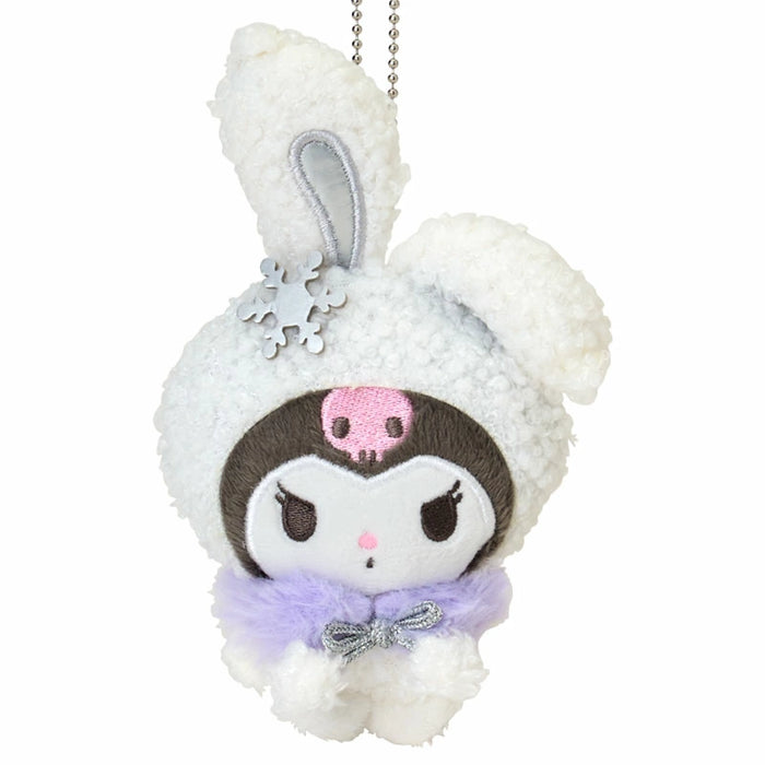 Japan Sanrio - Christmas Sweets 2025 Collection x  Snow Rabbit Kuromi Ramune Candy & Plush Keychain Set