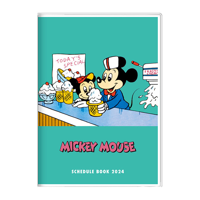 Japan Exclusive - Schedule Book & Calendar 2024 Collection x Mickey Mouse & Friends Notebook & Weekly Schedule Book B6 (Green Color)