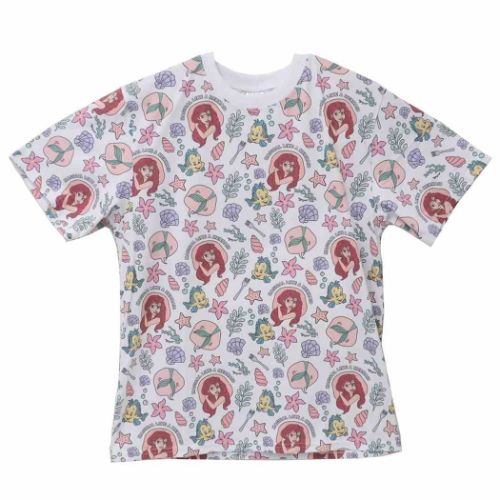 Japan Exclusive - All Over Print Ariel & Flounder T Shirt for Adults