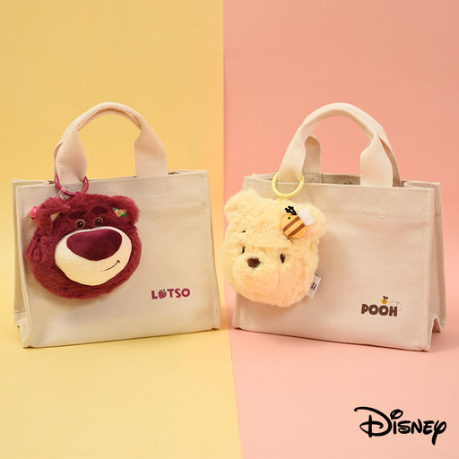 Taiwan Disney Collaboration - Pooh/Lotso Canvas Tote Bag with a Big Head Plush Coin Purse (2 Styles)