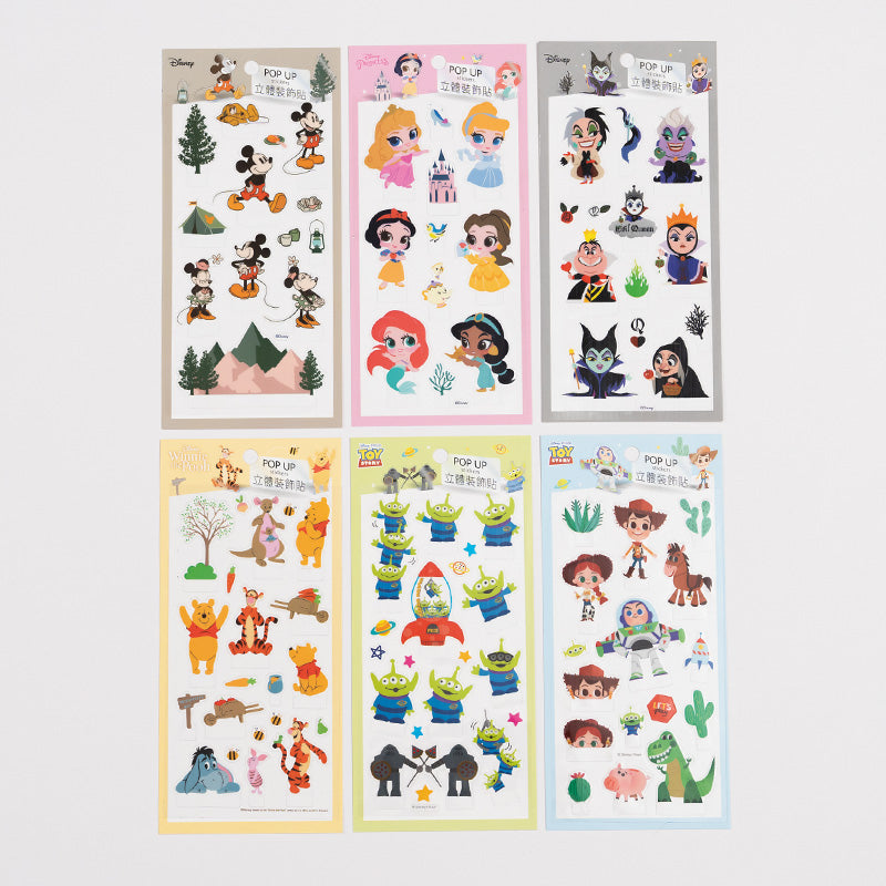 Taiwan Disney Collaboration - Disney Characters 3D Stickers (6 Styles)