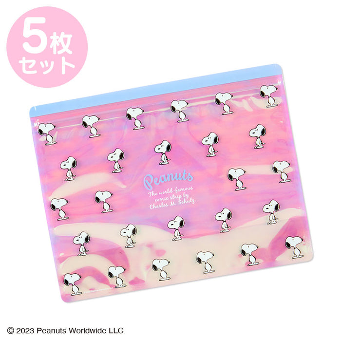 Japan Sanrio - Snoopy Zipper Bags 5 Sheets