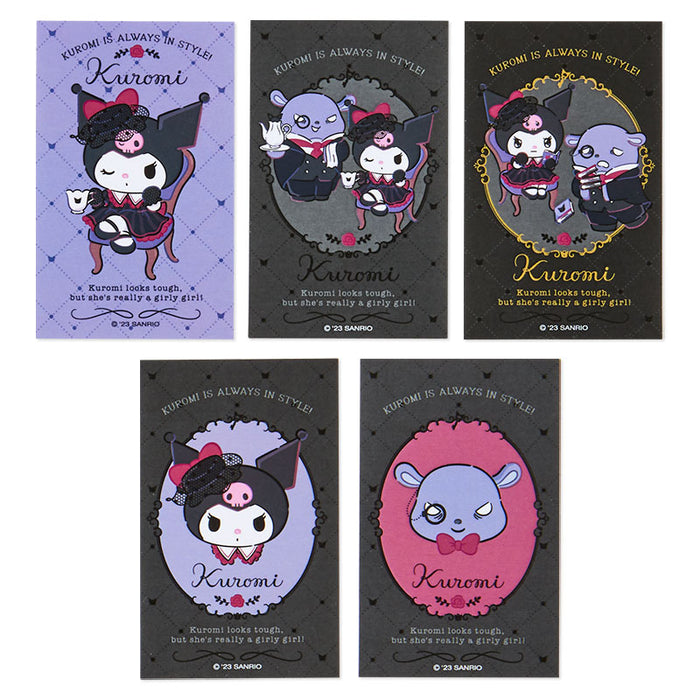 Japan Sanrio - "Kuromi Delusion Old Lady Design Series" x Kuromi & Baku Sticker Set with Case