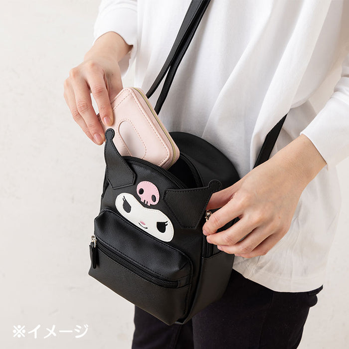 Kuromi Shoulder Bag Face Shape Black Sanrio Japan –