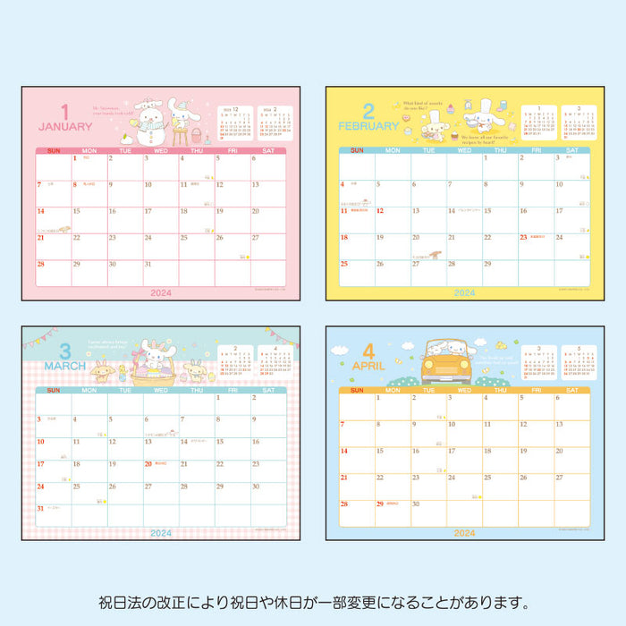 Japan Sanrio - Schedule Book & Calendar 2024 Collection x Cinnamoroll Ring Calendar 2024