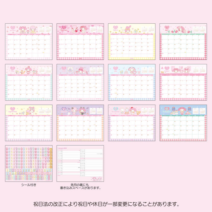 Japan Sanrio - Schedule Book & Calendar 2024 Collection x My Melody Ring Calendar 2024