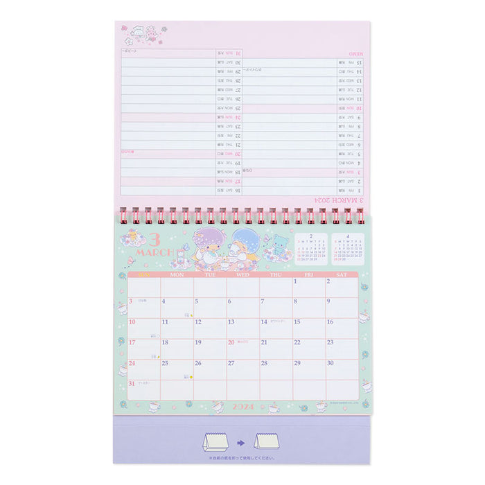 Japan Sanrio - Schedule Book & Calendar 2024 Collection x The Little Twin Stars Ring Calendar 2024