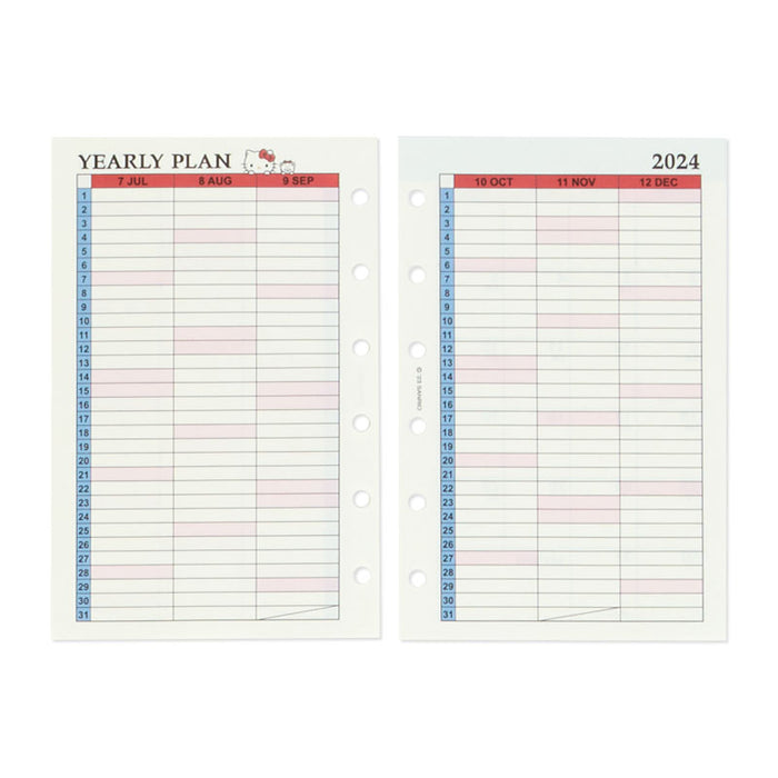 Japan Sanrio - Schedule Book & Calendar 2024 Collection x Hello Kitty System Notebook 2024