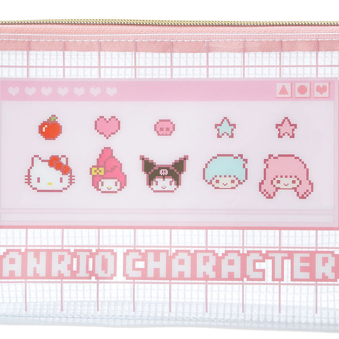 Japan Sanrio - Sanrio Characters Clear Flat Pouch (Color: Pink)
