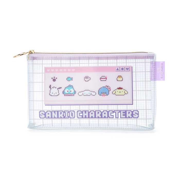 Japan Sanrio - Sanrio Characters Clear Flat Pouch (Color: Purple)