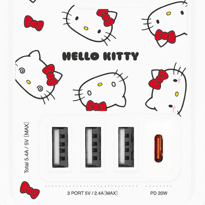 Japan Sanrio - Hello Kitty Table tap with USB/USB Type-C port