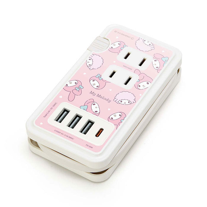 Japan Sanrio - My Melody Table tap with USB/USB Type-C port