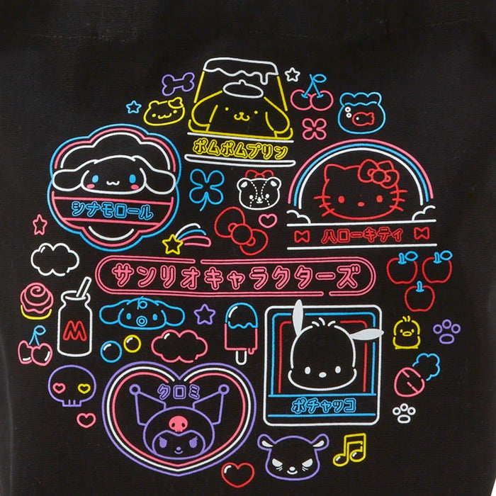 Japan Sanrio - Sanrio Vivid Neon x Sanrio Characters Tote Bag