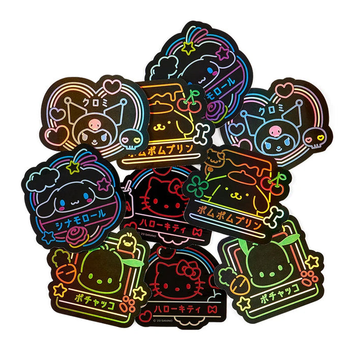 Japan Sanrio - Sanrio Vivid Neon x Sanrio Characters Sticker Set