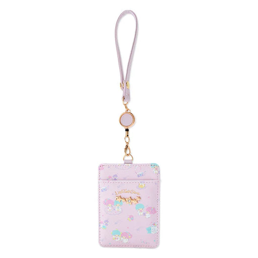 Japan Sanrio - Little Twin Stars Pass Case with Reel (Color: Purple)