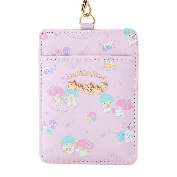 Japan Sanrio - Little Twin Stars Pass Case with Reel (Color: Pink)