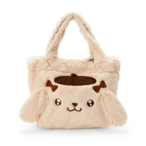 Japan Sanrio - Pompompurin Face Shaped Fur Handbag