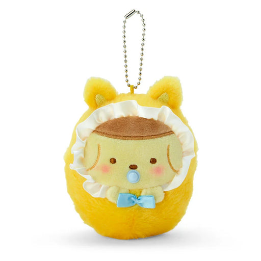 Japan Sanrio - Pompompurin "Swaddled Baby" Plush Keychain