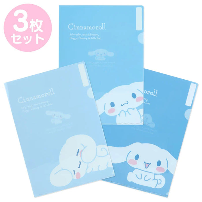 Japan Sanrio - Cinnamoroll Set of 3 Clear Files