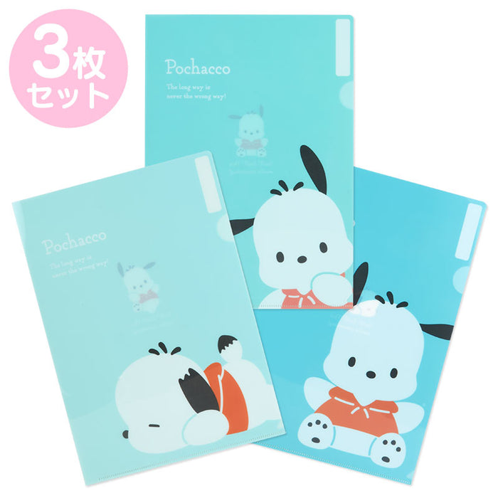 Japan Sanrio - Pochacco Set of 3 Clear Files