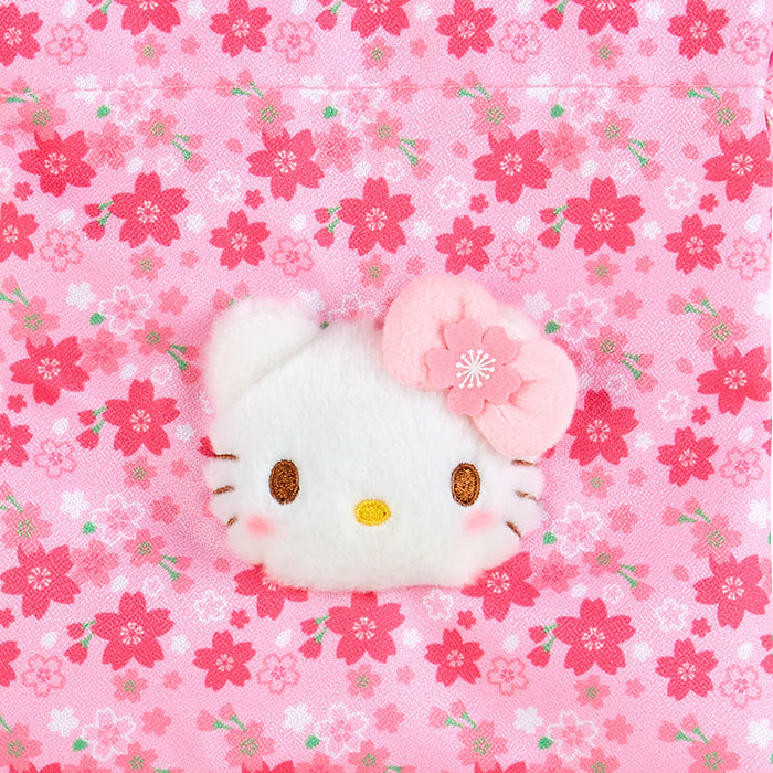 Japan Sanrio - Hello Kitty Boa Face Drawstring Bag (Cherry Blossom Kimono)