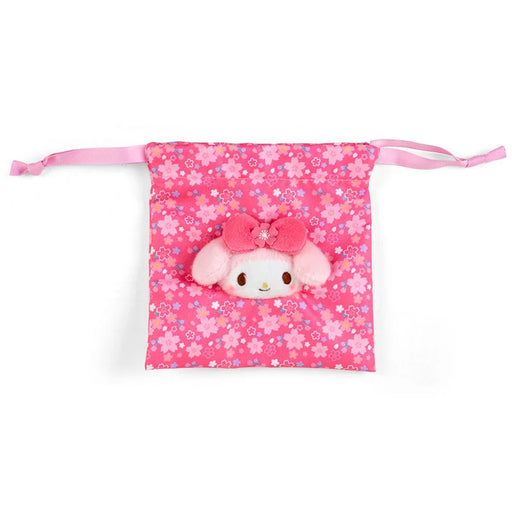 Japan Sanrio - My Melody Boa Face Drawstring Bag (Cherry Blossom Kimono)