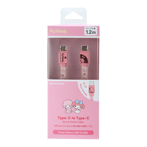Japan Sanrio - My Melody & My Sweet Piano USB Type-C to Type-C Compatible Sync & Charging Cable
