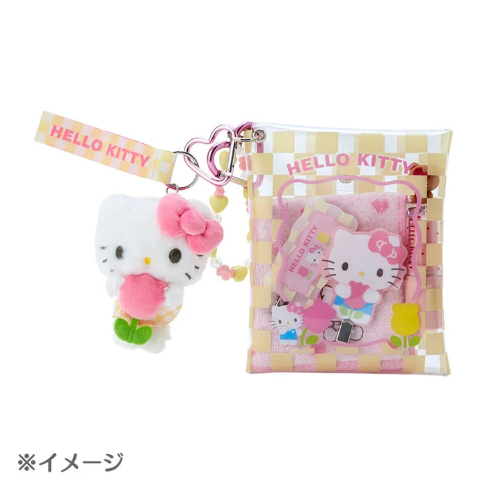 Japan Sanrio - Cinnamoroll Clear Pouch with Charm (Pastel Checker)