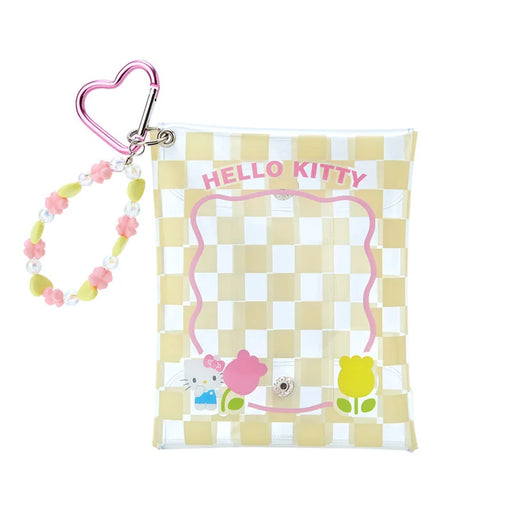Japan Sanrio - Hello Kitty Clear Pouch with Charm (Pastel Checker)