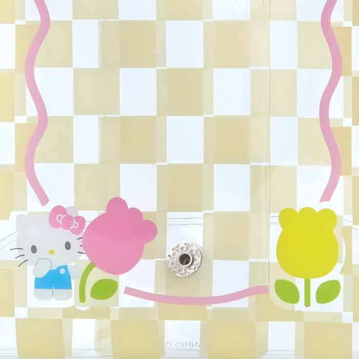 Japan Sanrio - Hello Kitty Clear Pouch with Charm (Pastel Checker)