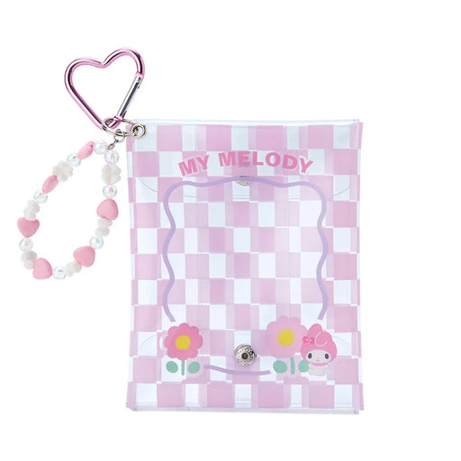 Japan Sanrio - My Melody Clear Pouch with Charm (Pastel Checker)