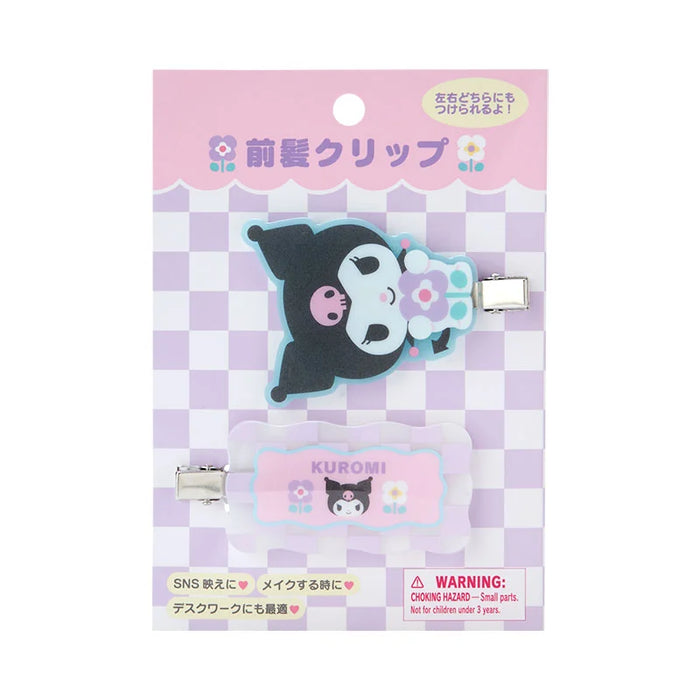 Japan Sanrio - Kuromi Bangs Clip (Pastel Checker)