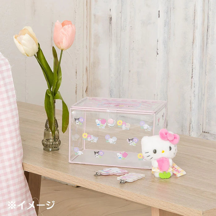 Japan Sanrio - Sanrio Characters Clear Storage Box (Pastel Checker)