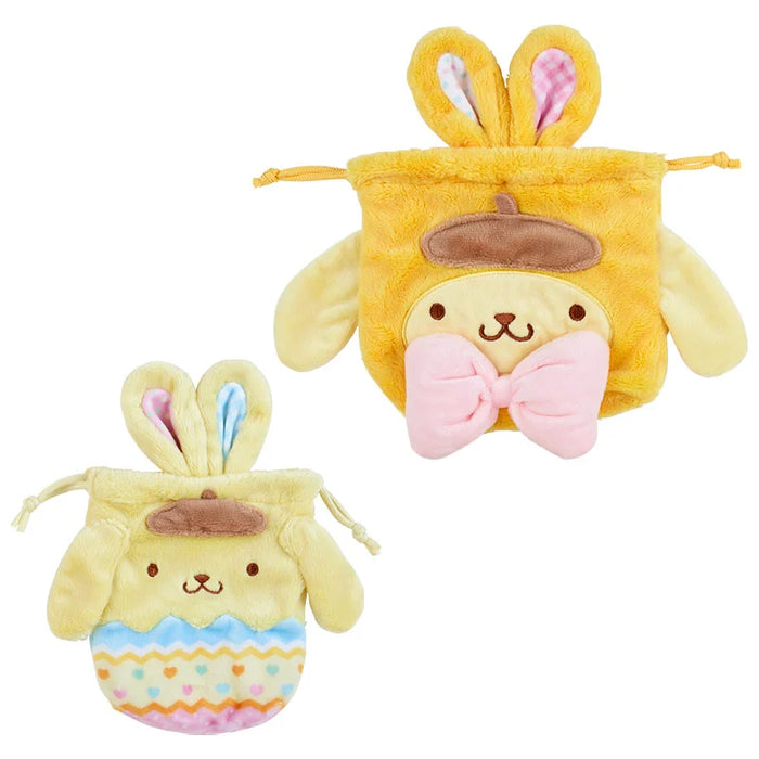 Japan Sanrio - Pompompurin Set of 2 Drawstring Bags (Easter Rabbit)