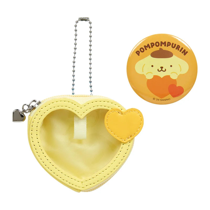 Japan Sanrio - Pompompurin Mini Pouch with Badge (Character Award 3rd Colorful Heart Series)