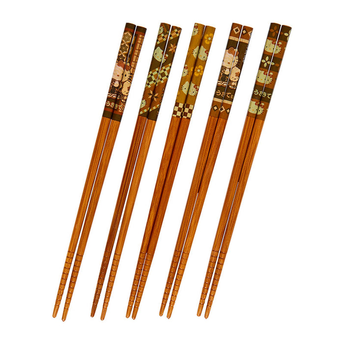 Japan Sanrio - Sanrio Characters Bamboo Chopsticks Set (Parquet)