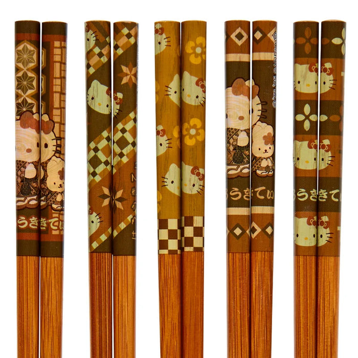 Japan Sanrio - Sanrio Characters Bamboo Chopsticks Set (Parquet)