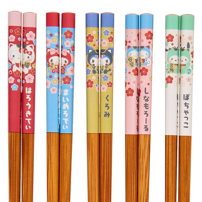 Japan Sanrio - Sanrio Characters Bamboo Chopsticks Set (Beckoning Cat)