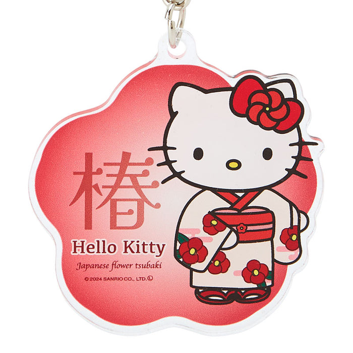 Japan Sanrio - Hello Kitty Acrylic Keychain (Japanese Flowers)