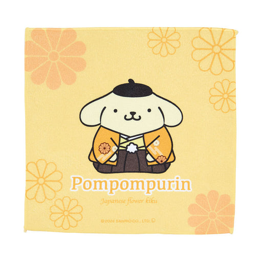 Japan Sanrio - Pompompurin Small Mini Towel (Japanese Flowers)
